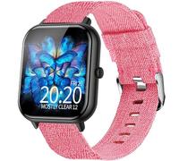 Blueshaweu for R30 Pro Smart Watch 20mm Breathable Nylon Woven Fabric Replacement Accessory Strap Compatible with IOWODO R30 Pro/OYV TGW008, TOUCHELEX K802 1.28"/RLQA 54 1.83" Smart Watch (Pink)