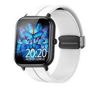 Blueshaweu for R30 Pro Smart Watch 20mm Soft Silicone Magnetic Buckle Sport Wristband Replacement Straps Compatible for IOWODO R30 Pro/OYV TGW008, TOUCHELEX K802 1.28"/RLQA 54 Smart Watch (White)