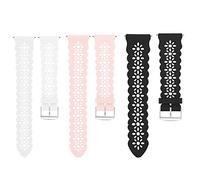 Blueshaweu for R30 Pro Watch 20mm Quick Release Silicone Lace Hollow-Out Watch Replacement Strap Compatible for IOWODO R30 Pro/OYV TGW008, TOUCHELEX K802 1.28"/RLQA 54 1.83" Smart Watch (3 pack-a)