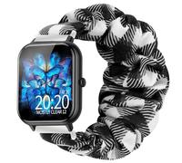 Blueshaweu for R30 Pro Watch Fabric Elastic Scrunchie Elastic Women Cute Replacement Straps Compatible with IOWODO R30 Pro/OYV TGW008, TOUCHELEX K802 1.28"/RLQA 54 1.83" Smart Watch (Grid)