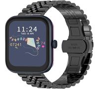 Blueshaweu for RADLEY Series Smartwatch 18mm 20mm 22mm Solid Stainless Steel Heavy Band with Butterfly Folding Clasp Link Bracelet Compatible for RADLEY Series 32/20/19/46/10 Watch (Black, 20mm)