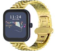Blueshaweu for RADLEY Series Smartwatch 18mm 20mm 22mm Solid Stainless Steel Heavy Band with Butterfly Folding Clasp Link Bracelet Compatible for RADLEY Series 32/20/19/46/10 Watch (Gold, 20mm)