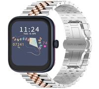 Blueshaweu for RADLEY Series Smartwatch 18mm 20mm 22mm Solid Stainless Steel Heavy Band with Butterfly Folding Clasp Link Bracelet Compatible for RADLEY Series 32/20/19/46/10 Watch (Silver-Rose, 20mm)