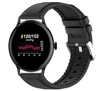 Blueshaweu for Sekonda Smart Watch Leather Silicone Breathable Replacement Smartwatch Strap Wristband Compatible with SEKONDA Flex, Flex Plus 42mm / Motion,Motion Plus,ACTIVE Pro,etc (Black, 20mmSize)