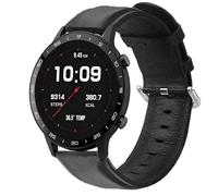 Blueshaweu for Sekonda Smart Watch Soft Classic Genuine Leather Replacement Strap Watchband Compatible for Sekonda Flex,Flex Plus,Motion,Motion Plus,Motion Pro,ACTIVE PRO,ACTIVE 1909,etc (Black, 22mm)