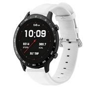 Blueshaweu for Sekonda Smart Watch Soft Classic Genuine Leather Replacement Strap Watchband Compatible for Sekonda Flex,Flex Plus,Motion,Motion Plus,Motion Pro,ACTIVE PRO,ACTIVE 1909,etc (White, 22mm)