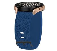 Blueshaweu for Sekonda Smart Watch Soft Silicone Boho Engraved Fall Floral Sport Silicone Fancy Designer Flower Replacement Straps Compatible for SEKONDA Flex,Flex Plus/Motion,Motion Plus (Blue)