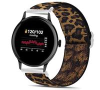 Blueshaweu for Sekonda Smartwatch Stretch Elastics Nylon Adjustable Replacement Strap Accessories for Men & Women Compatible with Sekonda Flex 42mm,ACTIVE 1909,ACTIVE Plus,etc (Leopard, 22mmSize)