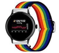 Blueshaweu for Sekonda Smartwatch Stretch Elastics Nylon Adjustable Replacement Strap Accessories for Men & Women Compatible with Sekonda Flex 42mm,ACTIVE 1909,ACTIVE Plus,etc (Dark Rainbow, 22mmSize)