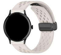 Blueshaweu for Sekonda Watch 20mm 22mm Soft Silicone Sport with Magnetic Butterfly Clousure Replacemet Straps Compatible for SEKONDA Flex,Flex Plus,Motion,Motion Pro,ACTIVE PRO,etc (Beige White, 20mm)