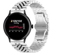 Blueshaweu for Solid Stainless Steel Heavy Band with Butterfly Folding Clasp Link Bracelet Compatible with SEKONDA HYBRID SMART WATCH,Flex Plus,Motion Pro,ACTIVE PRO,ACTIVE,etc (Silver, 20mmSize)