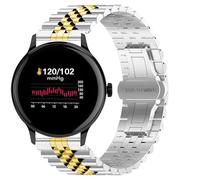 Blueshaweu for Solid Stainless Steel Heavy Band with Butterfly Folding Clasp Link Bracelet Compatible with SEKONDA HYBRID SMART WATCH,Flex Plus,Motion Pro,ACTIVE PRO,ACTIVE,etc (Silver-Gold, 22mmSize)