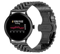 Blueshaweu for Solid Stainless Steel Heavy Band with Butterfly Folding Clasp Link Bracelet Compatible with SEKONDA HYBRID SMART WATCH,Flex Plus,Motion Pro,ACTIVE PRO,ACTIVE,etc (Black, 22mmSize)