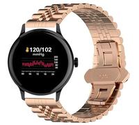 Blueshaweu for Solid Stainless Steel Heavy Band with Butterfly Folding Clasp Link Bracelet Compatible with SEKONDA HYBRID SMART WATCH,Flex Plus,Motion Pro,ACTIVE PRO,ACTIVE,etc (Rose Gold, 20mmSize)