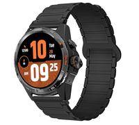 Blueshaweu for TicWatch Smart Watch 20mm, 22mm, 24mm Magnetic Silicone Sport Strong Magnet Strap Watchband Compatible with Ticwatch Atlas,Pro 5 Enduro,Pro 3 Ultra BT/LTE version,GTH,etc. (Black, 24mm)