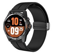 Blueshaweu for TicWatch Smart Watch 20mm, 22mm, 24mm Soft Silicone Magnetic Buckle Sport Wristband Replacement Straps Compatible for Ticwatch Atlas, Pro 5 Enduro, Pro 5, Pro 3 Ultra,etc. (Black, 24mm)