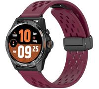 Blueshaweu for Ticwatch Smartwatch 20mm, 22mm, 24mm Breathable Soft Silicone Magnetic Butterfly Clousure Sport Replacemet Straps Compatible with Ticwatch Atlas,Pro 5,Pro 3,E3,etc. (Wine Red, 20mm)