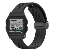 Blueshaweu for W-218H Watch Band, 18mm,22mm Quick Release Breathable Silicone Replacemet Straps Compatible for Casio W-217H,W-218H,W-219H,F-91W,A158WA,MDV106-1AV/MTP-VD01 Watch (Black, 22mmSize)