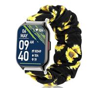 Blueshaweu for ZOSKVEE Smart Watch 22mm Fabric Elastic Scrunchie Elastic Women Cute Replacement Straps Compatible with ZOSKVEE P95,Popglory P95 2.01"/Huakua,ZOSKVEE G50 Smartwatch 1.69" (SunFlower)
