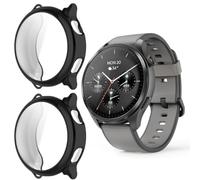 Blueshaweu Protective Case Compatible with Hama Smartwatch 9000, Flexible TPU Full Protection with Screen Protector, Scratch-Resistant Case Compatible with Hama 9000 Smartwatch 1.43 Inches, Black +