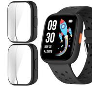 Blueshaweu Protective Case for BIGGERFIVE Smartwatch Children 1.8 Inch BW02 - Flexible TPU Case with Scratch Protection Film - Full Protection Compatible with Biggerfive Brave 2 Smartwatch (Black +