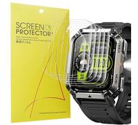 Blueshaweu Screen Protector Compatible with IOWODO Military Smartwatch Men 2.01 Inch W70Pro, HD Clear Flexible TPU Screen Protector [Pack of 6] Compatible with IOWODO W70 Pro Smartwatch (Transparency)