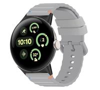 Blueshaweu Silicone Woven Adjustable Replacement Band for Pixel Watch 3 41mm,45mm,3XL / Pixel Watch 2,1 (Gray)