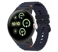 Blueshaweu Silicone Woven Line Adjustable Replacement Strap for Pixel Watch 3 41mm, 45mm, 3XL / Pixel Watch 2, 1 Watch (Black)