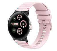 Blueshaweu Silicone Woven Line Adjustable Replacement Strap for Pixel Watch 3 45mm/41mm, Watch 2, 1 (Pink)