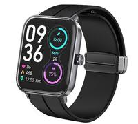 Blueshaweu Smartwatch Bands, Quick Release Soft Silicone Magnetic Buckle Sport Replacement Straps Compatible with IDW13,IDW16,IDW19 Smartwatch, Rose Gold