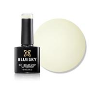 Bluesky 2 in 1 Matte Gel Polish 10ml, Citrine - LBM01 | A barely-yellow lemon so soft it reads as off-white indoors. Finishes flat and powdery with no sealing coat on top.