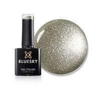 Bluesky 5D Cat Eye Gel Nail Polish 10ml, Sparkling Lights - SW04, Silver Magnetic Nail Polish with Cat Eye Effect for LED UV Lamp, Long-Lasting, Salon & Home Manicures