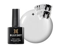Bluesky All in One Fast & Easy Builder Gel 10ml, Clear, PLUS Nail Form Stickers (50 Pack), Nail Strengthener and Extender for Long, Strong Nails, Requires Curing Under LED UV Nail Lamp
