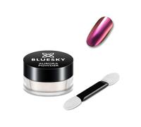 Bluesky Aurora Nail Powder 5g, Fuchsia Hue, Iridescent Chrome | Buff it on for a glazed donut shine with a hot pink flash that moves in the light. A little covers all ten fingers.