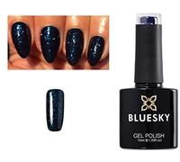 BLUESKY Bluesky Gel Nail Polish Dark Blue Glitter Autumn Winter Color , 10 ml (Requires Drying Under UV LED Lamp)