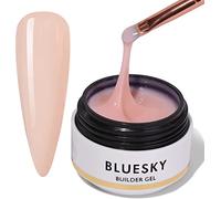 Bluesky Builder Gel 15ml, Nude, Nail Strengthener and Extensions | A neutral overlay that hides ridges and reinforces soft tips, so they grow out long before they split.