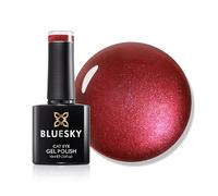 Bluesky Cat Eye Gel Nail Polish 10ml, Ruby Dusk - RRC04, Deep Red | A magnet draws a bright seam of light through the darker crimson shimmer. Cures in 60 seconds and wears 21 days.