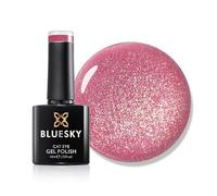 Bluesky Cat Eye Gel Nail Polish 10ml, Ruby Radiance - LSD03, Pink | A rose shimmer that turns molten under the magnet, with a soft ribbon of light down the centre of each nail.