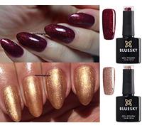 Bluesky Christmas Duo Ruby Ritz and Tinsel Toast Nail Gel Polish UV LED Soak Off PLUS Free Crystal Glass Nail File in a protective case + 4 Free HOMEBEAUTYFORYOU Shine Wipes