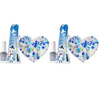 Bluesky Christmas Kids Nail Varnish Bauble - Snowman, Blue Multicolour Glitter. Easy Peel-off, Non-Toxic, Water- based, Odour-free Nail Polish for Kids, 5ml (Pack of 2)