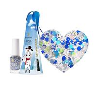 Bluesky Christmas Kids Nail Varnish Bauble - Snowman, Blue Multicolour Glitter. Easy Peel-off, Non-Toxic, Water- based, Odour-free Nail Polish for Kids, 5ml
