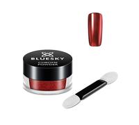 Bluesky Chrome Nail Powder Kit With Applicator Brush Metallic Gel Nail Art Red 5g