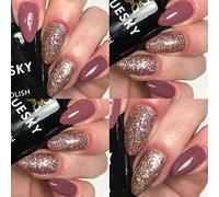 Bluesky Combo Set - Pixie Dust & Mad About Mauve - S17N & Mad About Mauve - UV/LED Soak Off Gel Nail Polish 10ml + 2 Diva World ® Shine Wipes for FREE