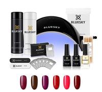 Bluesky Complete Gel Nail Kit with 24W UV LED Lamp and 6 Colours | Two mini trios in warm reds and winter shades, plus file, buffer, foil wraps, cuticle sticks and oil. Nothing else to buy.