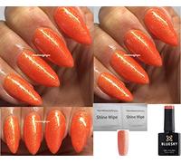 Bluesky CORAL ORANAGE WITH FINE GOLD GLITTER CS8 Nail Gel Polish UV LED Soak Off 10ml