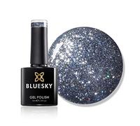 Bluesky Dazzling Platinum Gel Nail Polish 10ml, Style Headlines - BDP09, Blue Glitter Gel Nail Polish for 21 Day Manicure, Requires Curing Under LED UV Nail Lamp