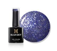 Bluesky Dazzling Platinum Gel Polish 10ml, Sky Spangle - BDP11, Blue | Icy sparkle with a frosted cast made for winter looks. Layer it over navy or white for a snow-lit effect.