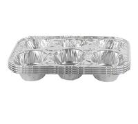 BLUESKY Disposable Aluminum Foil Muffin Pans-(Pack of 4) -Perfect for Home Bakers, Standard, Silver