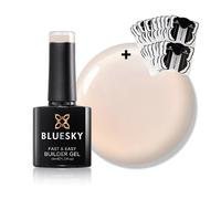 Bluesky Fast and Easy Builder Gel 10ml, Pale, Plus 50 Nail Forms | A barely-there nude for a natural overlay. Files to any shape once cured, then soaks off with acetone or wraps.