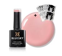 Bluesky Fast and Easy Builder Gel 10ml, Rose, Plus 50 Nail Forms | A warm pink tint that evens out the natural plate. Brush it straight from the bottle with no separate base coat.